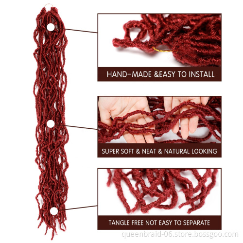 Nu Soft Faux Locs Crochet Hair 24 Inch Pre-Loop Faux Locs Crochet Braids African Roots Premium Fiber Synthetic Hair Extensions